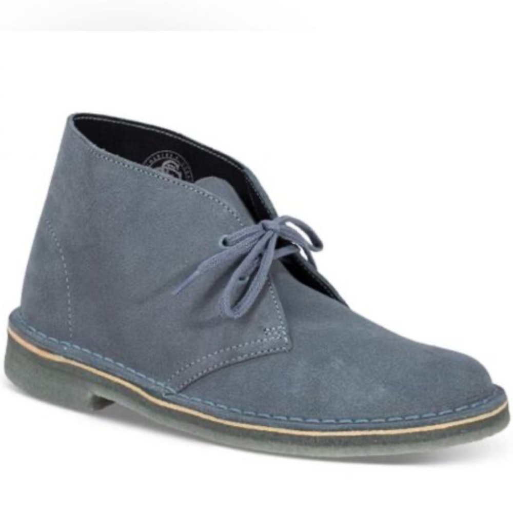 Clark’s Desert Boot in Light Blue/Grey Suede